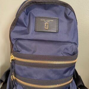 Marc Jacobs Midnight Blue Backpack with Gold Zippers
